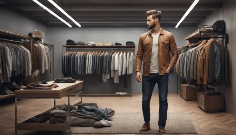 Homem em uma loja de roupas masculina